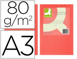 500h papel fotocopiadora Q-Connect A3 80g/m² color rojo intenso